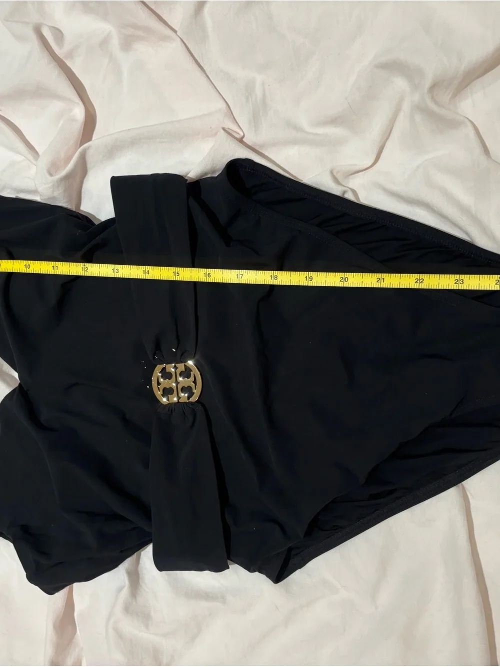 NWT Black One-Piece Swimsuit with Gold Buckle